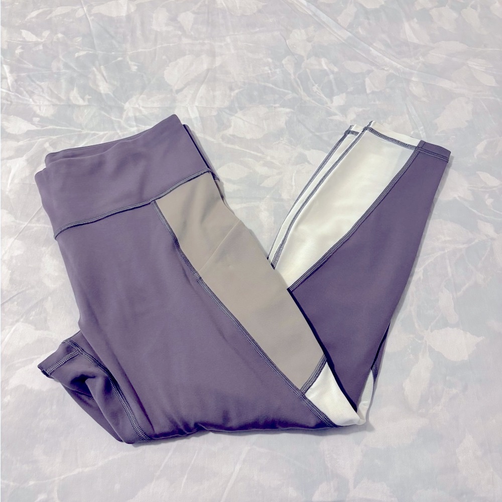 Athleta Gray and Cream Leggings